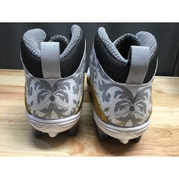 Nike Air Jordan 10 TD Mid Men\'s 11.5 White Gold Lace-Up Football Sports Cleats main image 8